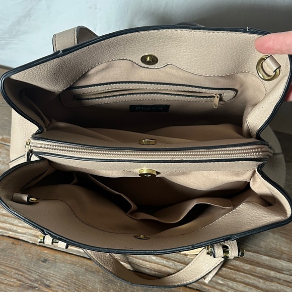 Bueno Beige Satchel with Tassel Charm - Picture 3 of 3